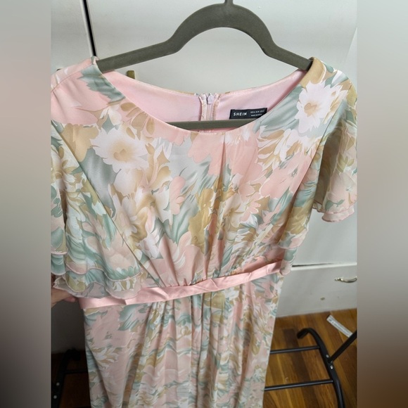SHEIN Dresses & Skirts - SHEIN Pastel Floral Maxi Dress in Pink, Mint & Cream size Xl